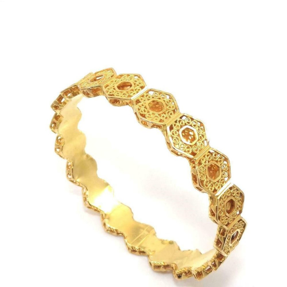 Vintage 21K Gold Filigree Bangle Bracelet